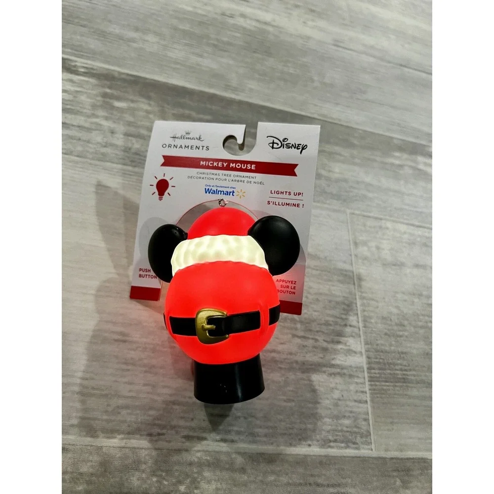 Hallmark Disney Santa‎ Mickey Mouse Light Up Ornament New Rare HTF